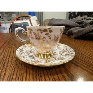 Tuscan DuBarry Rose Pink Gold Teacup & Saucer Chintz Bone China